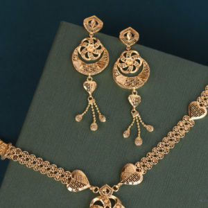 long budget friendly wedding necklace + earrings