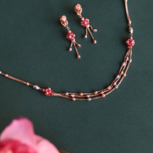 gulaabi string necklace set