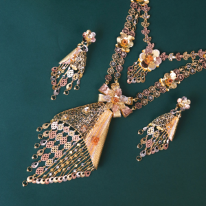 rose gold raani necklace set