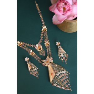 rose gold raani necklace set